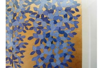 真作　2009年　並木一　「ふじ-1」　130/300　リトグラフ　絵画(花、藤、木版画、落款印、サイン入り、額装)(R-082245)