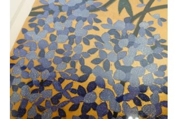 真作　2009年　並木一　「ふじ-1」　130/300　リトグラフ　絵画(花、藤、木版画、落款印、サイン入り、額装)(R-082245)