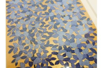 真作　2009年　並木一　「ふじ-1」　130/300　リトグラフ　絵画(花、藤、木版画、落款印、サイン入り、額装)(R-082245)