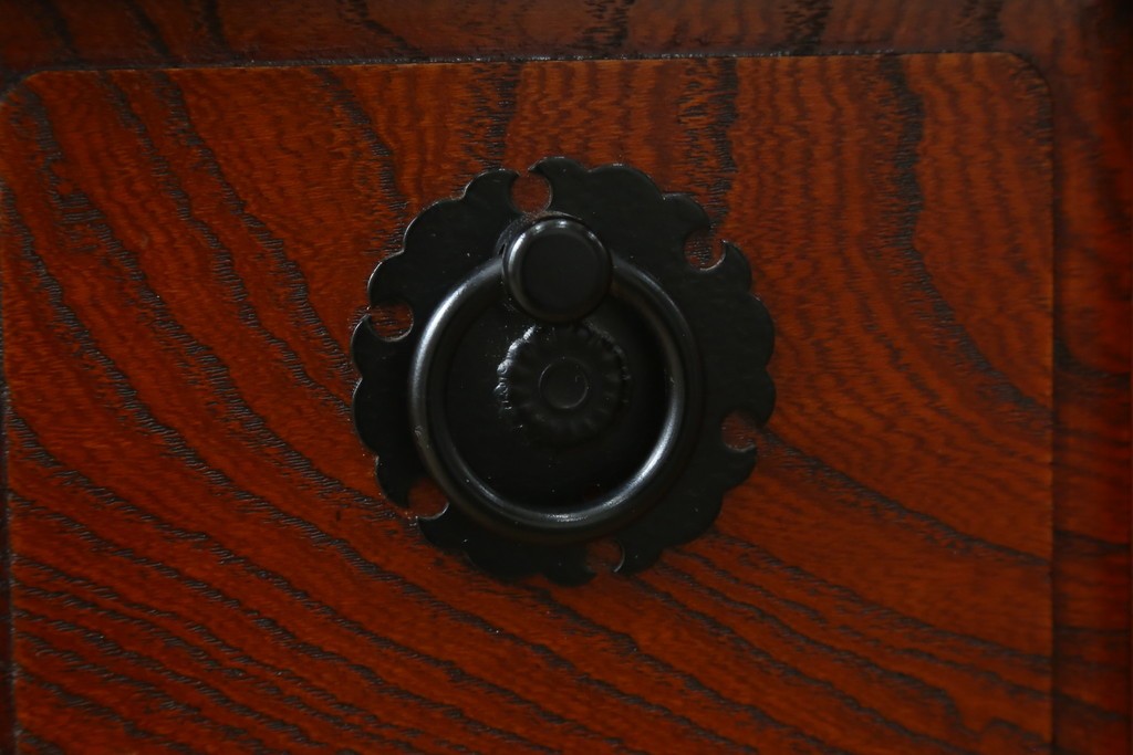 中古　美品　松本伝統　指物工芸家具　総欅(ケヤキ)材　漆塗り　落ち着いた雰囲気の上質な文机　定価約30万円　(R-082251)