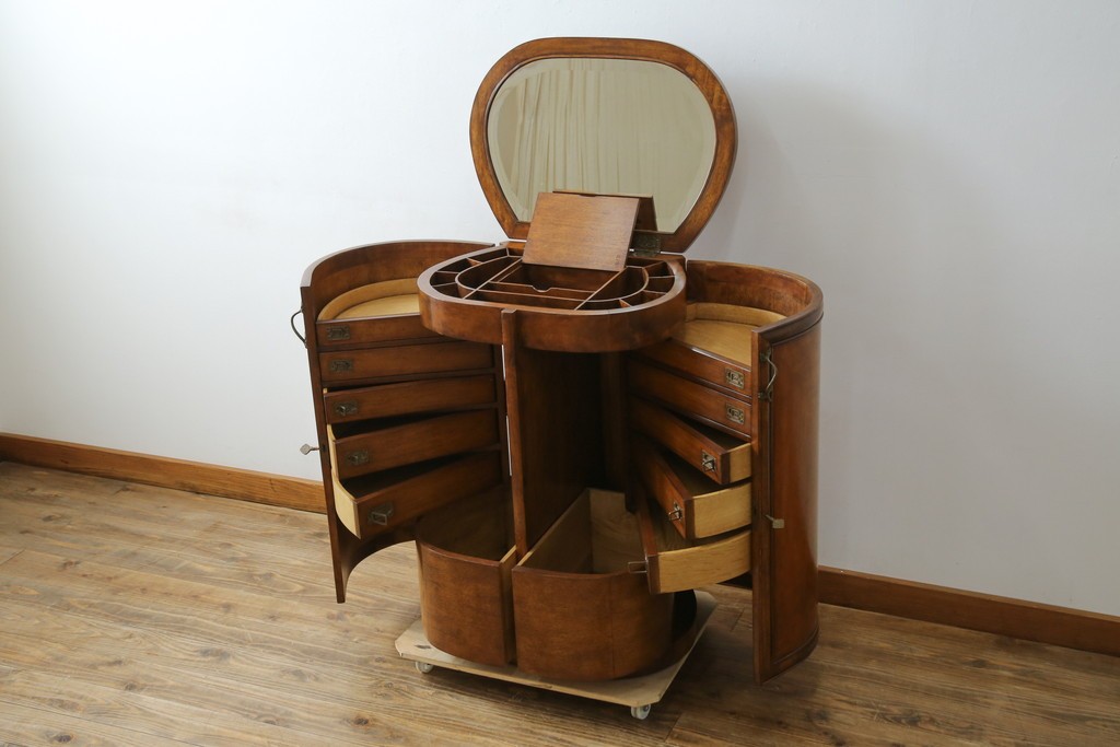 中古　美品　アメリカ高級家具メーカー　Jonathan Charles(ジョナサン　チャールズ)　アールヌーヴォーデザイン　アンティーク調　細部までこだわった作りのサイドテーブル型ドレッサー　定価約70万円　(R-082252)