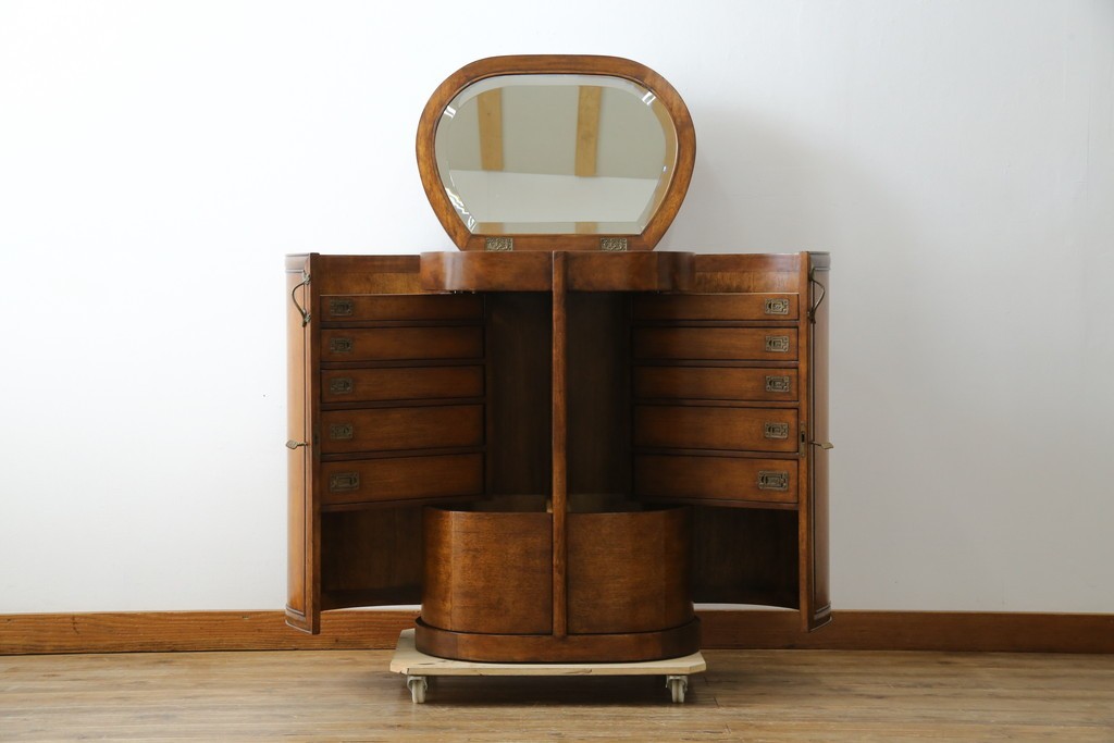 中古　美品　アメリカ高級家具メーカー　Jonathan Charles(ジョナサン　チャールズ)　アールヌーヴォーデザイン　アンティーク調　細部までこだわった作りのサイドテーブル型ドレッサー　定価約70万円　(R-082252)