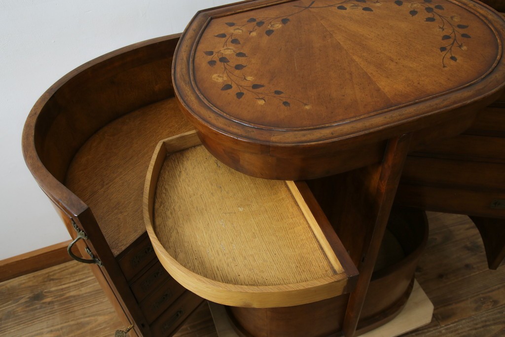 中古　美品　アメリカ高級家具メーカー　Jonathan Charles(ジョナサン　チャールズ)　アールヌーヴォーデザイン　アンティーク調　細部までこだわった作りのサイドテーブル型ドレッサー　定価約70万円　(R-082252)