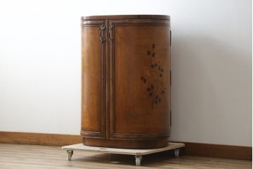 中古　美品　アメリカ高級家具メーカー　Jonathan Charles(ジョナサン　チャールズ)　アールヌーヴォーデザイン　アンティーク調　細部までこだわった作りのサイドテーブル型ドレッサー(サイドボード、鏡台、化粧台、ミラー)(定価約70万円)(R-082252)