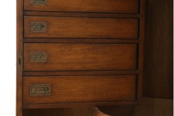 中古　美品　アメリカ高級家具メーカー　Jonathan Charles(ジョナサン　チャールズ)　アールヌーヴォーデザイン　アンティーク調　細部までこだわった作りのサイドテーブル型ドレッサー(サイドボード、鏡台、化粧台、ミラー)(定価約70万円)(R-082252)