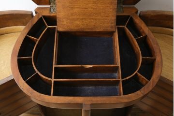 中古　美品　アメリカ高級家具メーカー　Jonathan Charles(ジョナサン　チャールズ)　アールヌーヴォーデザイン　アンティーク調　細部までこだわった作りのサイドテーブル型ドレッサー(サイドボード、鏡台、化粧台、ミラー)(定価約70万円)(R-082252)