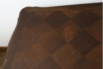 中古　アメリカ製　センチュリー社(CENTURY)　パーケット天板　気品溢れる佇まいのデスク(コンソールテーブル、サイドテーブル、机、ワークデスク、在宅ワーク用、在宅用)(定価約180万円)(R-082255)