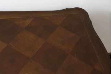 中古　アメリカ製　センチュリー社(CENTURY)　パーケット天板　気品溢れる佇まいのデスク(コンソールテーブル、サイドテーブル、机、ワークデスク、在宅ワーク用、在宅用)(定価約180万円)(R-082255)