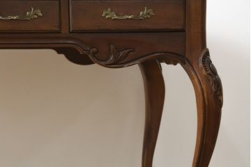 中古　アメリカ製　センチュリー社(CENTURY)　パーケット天板　気品溢れる佇まいのデスク(コンソールテーブル、サイドテーブル、机、ワークデスク、在宅ワーク用、在宅用)(定価約180万円)(R-082255)