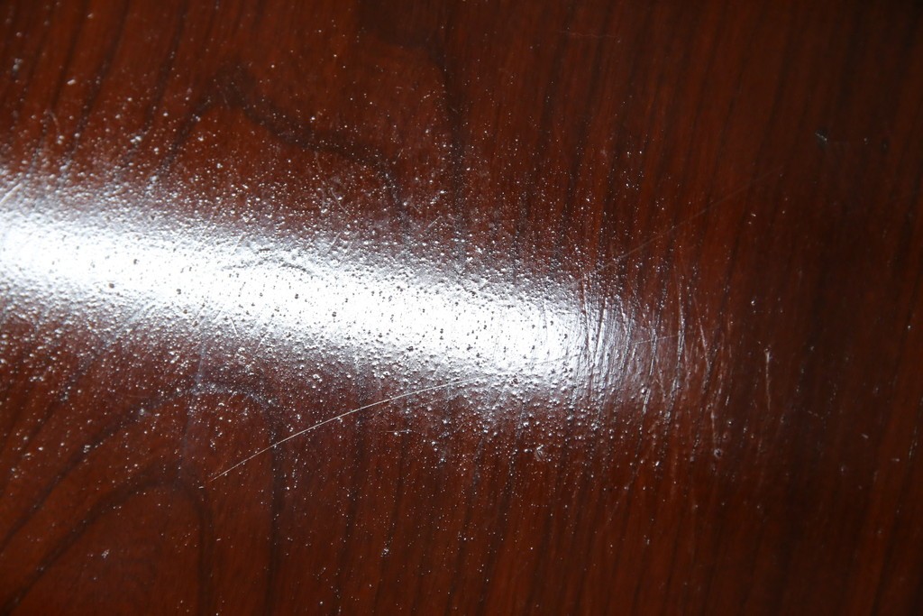 和製アンティーク　美品　総欅(ケヤキ)材　天板一枚板　漆塗り　懐かしさ漂うオーバル型ちゃぶ台　(R-082258)