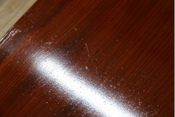 和製アンティーク　美品　総欅(ケヤキ)材　天板一枚板　漆塗り　懐かしさ漂うオーバル型ちゃぶ台　(R-082258)