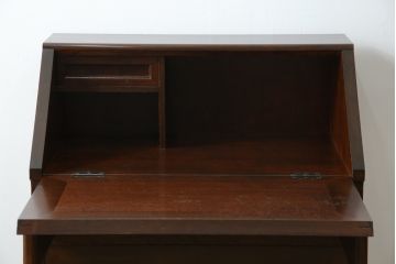 中古　松本民芸家具　高山式　スタイリッシュなデザインが美しいライティングビューロー(机、ワークデスク、引き出し、サイドチェスト、在宅用、在宅ワーク用)(R-082259)