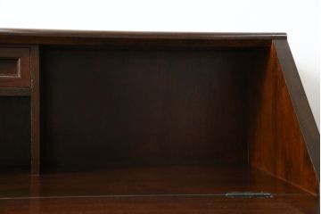 中古　松本民芸家具　高山式　スタイリッシュなデザインが美しいライティングビューロー(机、ワークデスク、引き出し、サイドチェスト、在宅用、在宅ワーク用)(R-082259)
