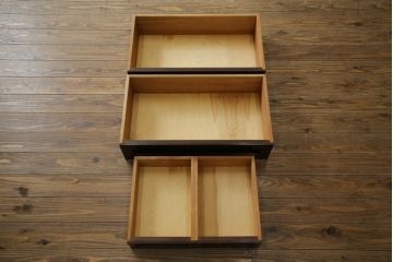 中古　松本民芸家具　高山式　スタイリッシュなデザインが美しいライティングビューロー(机、ワークデスク、引き出し、サイドチェスト、在宅用、在宅ワーク用)(R-082259)