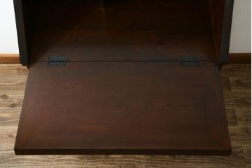 中古　松本民芸家具　高山式　スタイリッシュなデザインが美しいライティングビューロー(机、ワークデスク、引き出し、サイドチェスト、在宅用、在宅ワーク用)(R-082259)