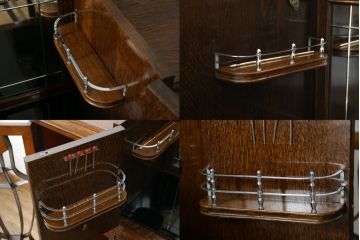 イギリスアンティーク　希少!!　高級品!!　オーク材　手の込んだ彫刻が目を引く重厚で大振りなドリンクサーバーキャビネット(サイドボード、サイドキャビネット、飾り棚、収納棚、戸棚、食器棚、カップボード、カクテルキャビネット)(R-082280)