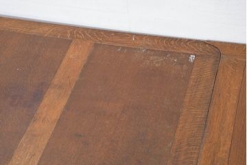 和製アンティーク　オーク材　存在感のあるバルボスレッグが魅力のドローリーフテーブル(ダイニングテーブル、エクステンションテーブル、食卓、4人掛け、6人掛け)(R-082281)
