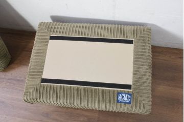 中古　美品!!　ACME Furniture(アクメファニチャー)　JETTY feather(ジェティ・フェザー)　肌触りの良いコーデュロイ生地のおしゃれなオットマン(フットスツール、腰掛け、椅子、イス)(定価約8万5千円)(R-082284)