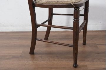 イギリスアンティーク　マホガニー材　背板の繊細なデザインがおしゃれな象嵌入りダイニングチェア(椅子、イス、英国)(R-082286)