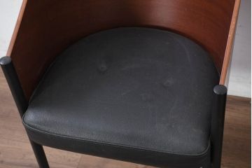 イタリアビンテージ　名作希少品!!　ドリアデ(Driade)　コステス(COSTES)　フィリップ・スタルク(Philippe Starck)デザイン　流線形のフォルムが美しいダイニングチェア2脚セット(椅子、イス、ヴィンテージ、バラ売り可能)(R-082288)