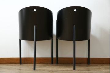 イタリアビンテージ　名作希少品!!　ドリアデ(Driade)　コステス(COSTES)　フィリップ・スタルク(Philippe Starck)デザイン　流線形のフォルムが美しいダイニングチェア2脚セット(椅子、イス、ヴィンテージ、バラ売り可能)(R-082289)