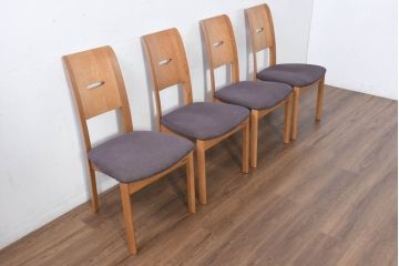 中古　美品　飛騨高山　家具ブランド　シラカワ(shirakawa)　RAPT(ラプト)シリーズ　オーク材　温かみを感じるデザインが魅力のダイニングチェア4脚セット(アームレスチェア、椅子、イス)(定価4脚で約20万円)(R-082291)