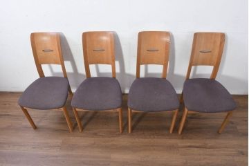 中古　美品　飛騨高山　家具ブランド　シラカワ(shirakawa)　RAPT(ラプト)シリーズ　オーク材　温かみを感じるデザインが魅力のダイニングチェア4脚セット(アームレスチェア、椅子、イス)(定価4脚で約20万円)(R-082291)