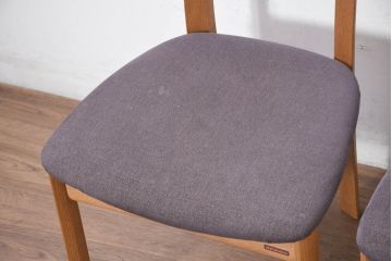 中古　美品　飛騨高山　家具ブランド　シラカワ(shirakawa)　RAPT(ラプト)シリーズ　オーク材　温かみを感じるデザインが魅力のダイニングチェア4脚セット(アームレスチェア、椅子、イス)(定価4脚で約20万円)(R-082291)