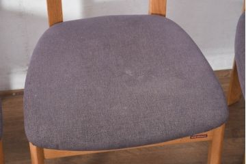 中古　美品　飛騨高山　家具ブランド　シラカワ(shirakawa)　RAPT(ラプト)シリーズ　オーク材　温かみを感じるデザインが魅力のダイニングチェア4脚セット(アームレスチェア、椅子、イス)(定価4脚で約20万円)(R-082291)