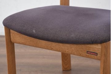 中古　美品　飛騨高山　家具ブランド　シラカワ(shirakawa)　RAPT(ラプト)シリーズ　オーク材　温かみを感じるデザインが魅力のダイニングチェア4脚セット(アームレスチェア、椅子、イス)(定価4脚で約20万円)(R-082291)