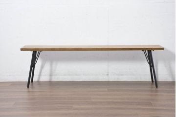 中古　美品　ACME Furniture(アクメ ファニチャー) GRANDVIEW BENCH(グランドビュー ベンチ)　オーク材　木のぬくもりを感じる座面とすっきりとした脚が素敵なベンチ(長椅子、ダイニングベンチ、板座チェア、椅子、イス、花台、飾り台)(R-082293)