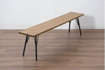 中古　美品　ACME Furniture(アクメ ファニチャー) GRANDVIEW BENCH(グランドビュー ベンチ)　オーク材　木のぬくもりを感じる座面とすっきりとした脚が素敵なベンチ(長椅子、ダイニングベンチ、板座チェア、椅子、イス、花台、飾り台)(R-082293)