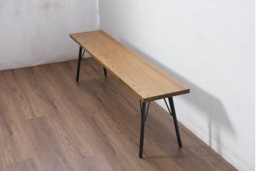 中古　美品　ACME Furniture(アクメ ファニチャー) GRANDVIEW BENCH(グランドビュー ベンチ)　オーク材　木のぬくもりを感じる座面とすっきりとした脚が素敵なベンチ(長椅子、ダイニングベンチ、板座チェア、椅子、イス、花台、飾り台)(R-082293)