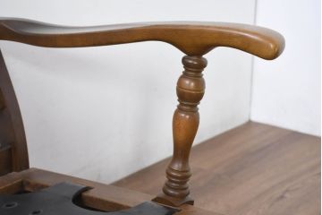 中古　飛騨産業　キツツキ　穂高シリーズ　美しい花柄が際立つ3人掛けソファ(3P、三人掛け、リビングチェア、トリプルソファ、アームソファ)(定価約40万円)(R-082296)