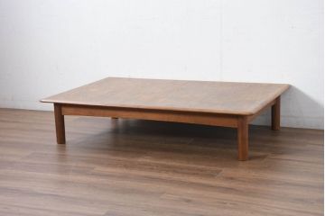 北欧ビンテージ　チーク材　無駄のないデザインが使い勝手の良いローテーブル(エクステンションテーブル、センターテーブル、リビングテーブル、座卓、ヴィンテージ)(R-082298)