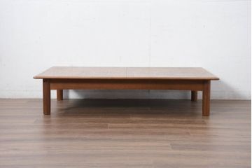 北欧ビンテージ　チーク材　無駄のないデザインが使い勝手の良いローテーブル(エクステンションテーブル、センターテーブル、リビングテーブル、座卓、ヴィンテージ)(R-082298)