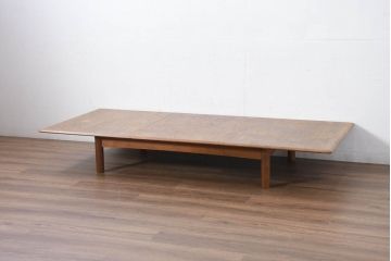 北欧ビンテージ　チーク材　無駄のないデザインが使い勝手の良いローテーブル(エクステンションテーブル、センターテーブル、リビングテーブル、座卓、ヴィンテージ)(R-082298)