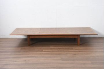 北欧ビンテージ　チーク材　無駄のないデザインが使い勝手の良いローテーブル(エクステンションテーブル、センターテーブル、リビングテーブル、座卓、ヴィンテージ)(R-082298)