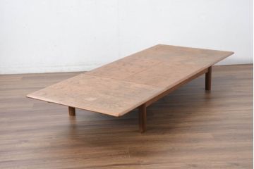 北欧ビンテージ　チーク材　無駄のないデザインが使い勝手の良いローテーブル(エクステンションテーブル、センターテーブル、リビングテーブル、座卓、ヴィンテージ)(R-082298)