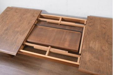 北欧ビンテージ　チーク材　無駄のないデザインが使い勝手の良いローテーブル(エクステンションテーブル、センターテーブル、リビングテーブル、座卓、ヴィンテージ)(R-082298)