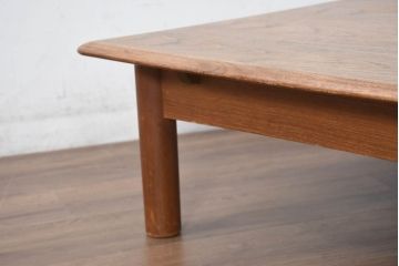 北欧ビンテージ　チーク材　無駄のないデザインが使い勝手の良いローテーブル(エクステンションテーブル、センターテーブル、リビングテーブル、座卓、ヴィンテージ)(R-082298)