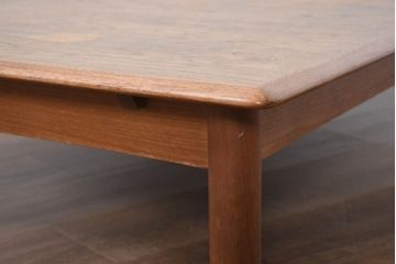 北欧ビンテージ　チーク材　無駄のないデザインが使い勝手の良いローテーブル(エクステンションテーブル、センターテーブル、リビングテーブル、座卓、ヴィンテージ)(R-082298)