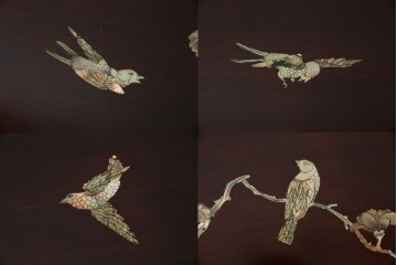 アジアンビンテージ　美しい螺鈿細工入り!!　透かし彫りが見事な座卓(ローテーブル、センターテーブル、リビングテーブル)(R-082299)