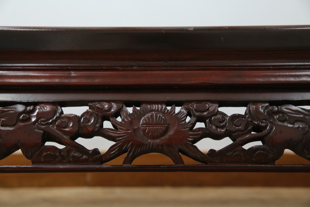 アジアンビンテージ　美しい螺鈿細工入り!!　透かし彫りが見事な座卓(ローテーブル、センターテーブル、リビングテーブル)(R-082299)