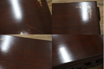 アジアンビンテージ　美しい螺鈿細工入り!!　透かし彫りが見事な座卓(ローテーブル、センターテーブル、リビングテーブル)(R-082299)