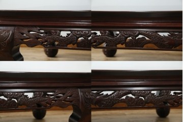 アジアンビンテージ　美しい螺鈿細工入り!!　透かし彫りが見事な座卓(ローテーブル、センターテーブル、リビングテーブル)(R-082299)