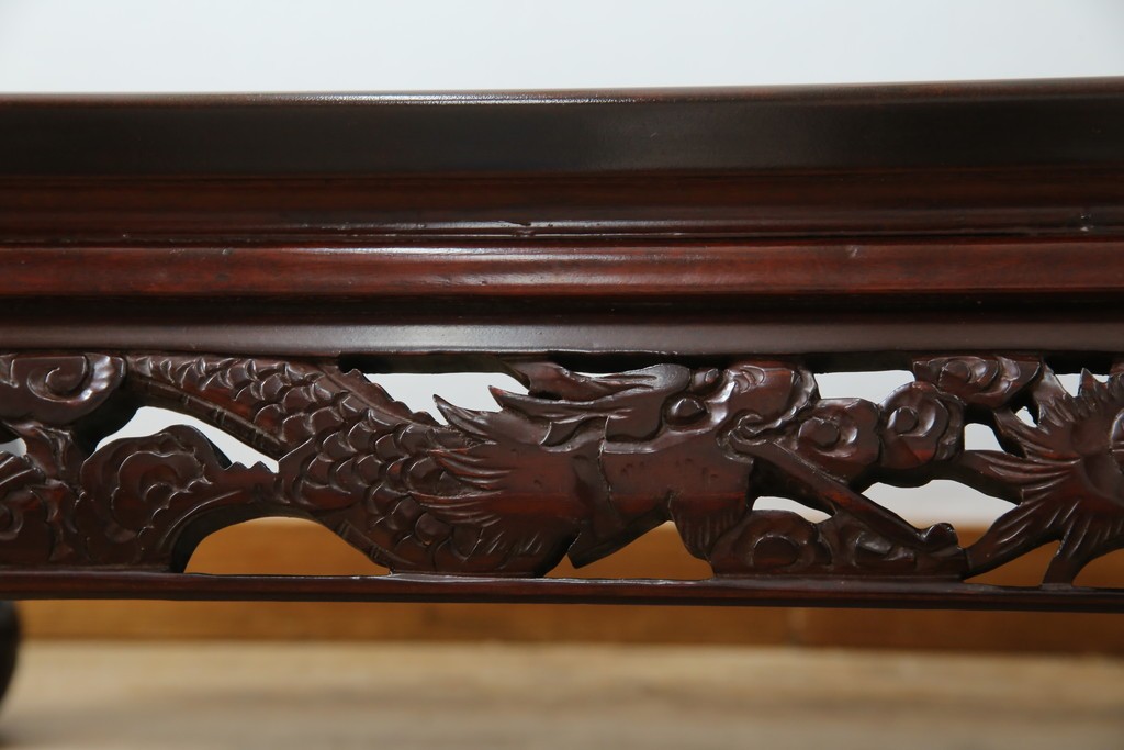 アジアンビンテージ　美しい螺鈿細工入り!!　透かし彫りが見事な座卓(ローテーブル、センターテーブル、リビングテーブル)(R-082299)