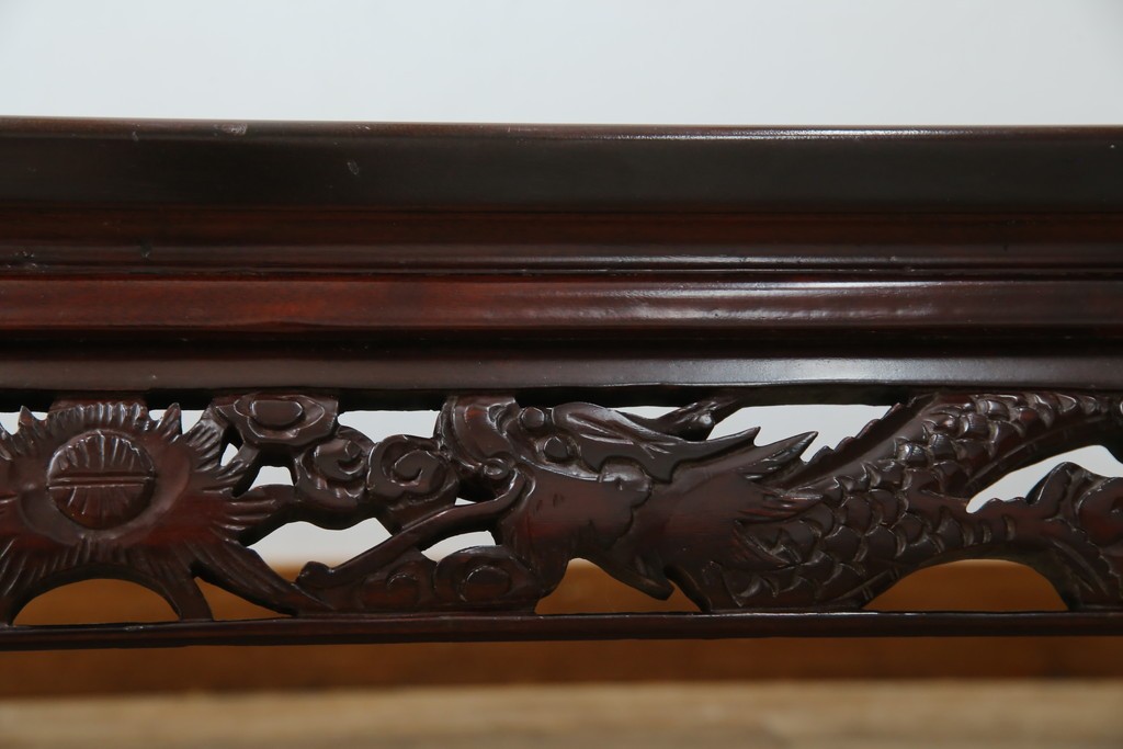 アジアンビンテージ　美しい螺鈿細工入り!!　透かし彫りが見事な座卓(ローテーブル、センターテーブル、リビングテーブル)(R-082299)