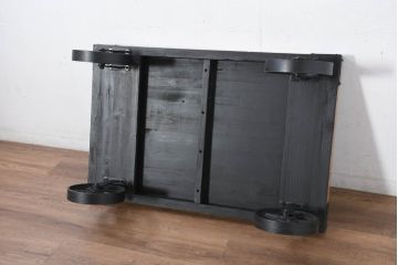 中古　品切れで入手困難品　tohma(東馬)　UP291 PULLEY2 CT BK　トロリーテーブル　インダストリアルスタイルの空間づくりに活躍する車輪付きローテーブル(センターテーブル、リビングテーブル)(R-082300)