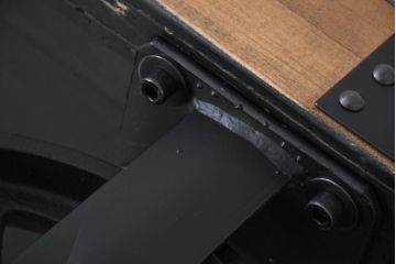 中古　品切れで入手困難品　tohma(東馬)　UP291 PULLEY2 CT BK　トロリーテーブル　インダストリアルスタイルの空間づくりに活躍する車輪付きローテーブル(センターテーブル、リビングテーブル)(R-082300)